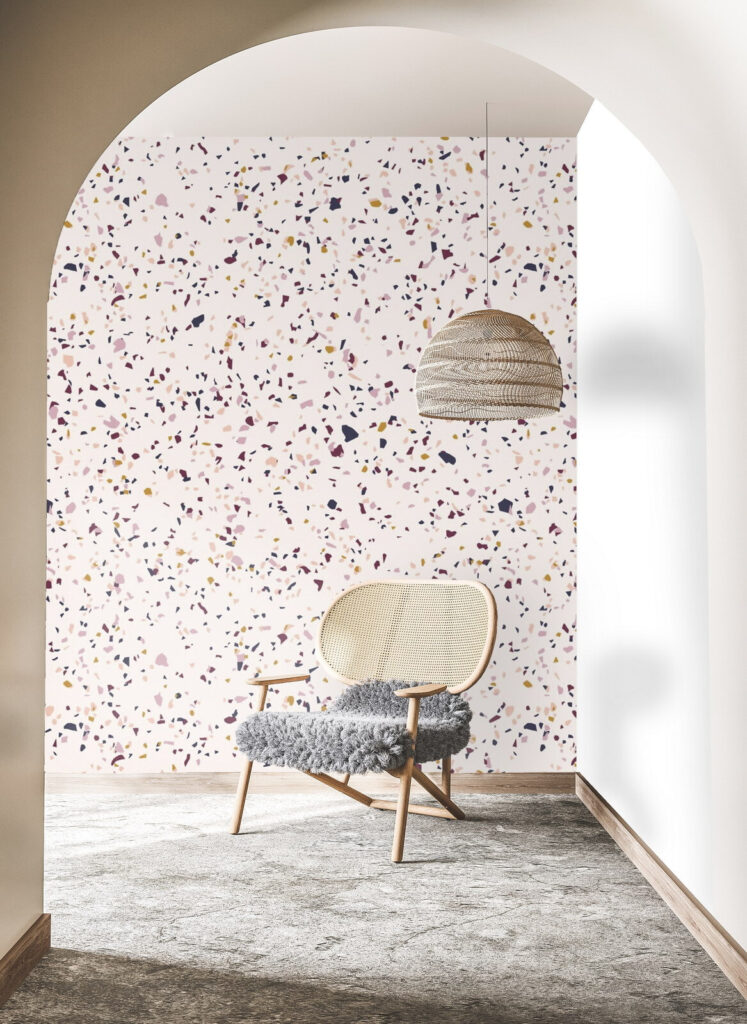 Pink speckled surface with small specks