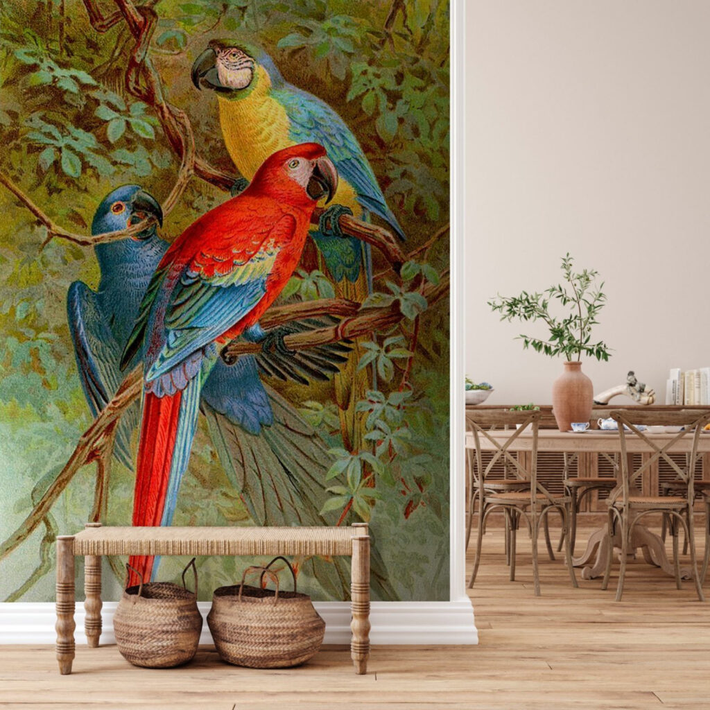 u71620piq1 1024x1024 - Група різнокольорових птахів на гілці дерева - tegory