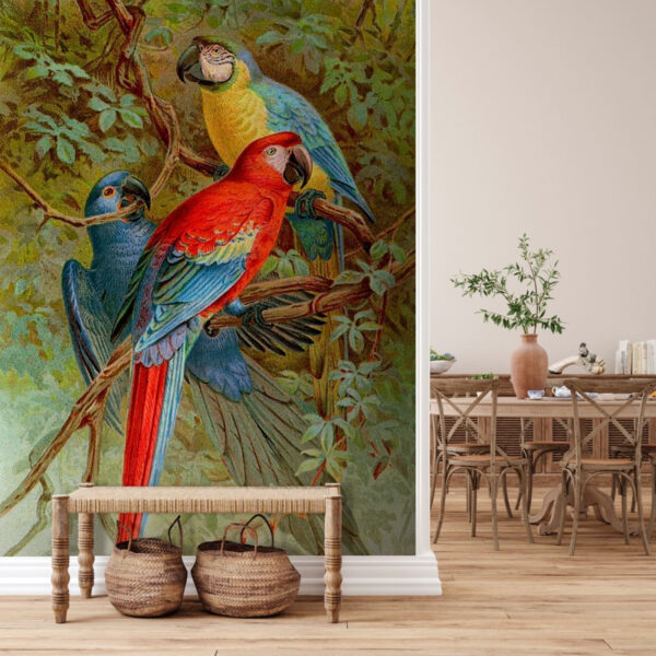 u71620piq1 600x600 - Група різнокольорових птахів на гілці дерева - tegory