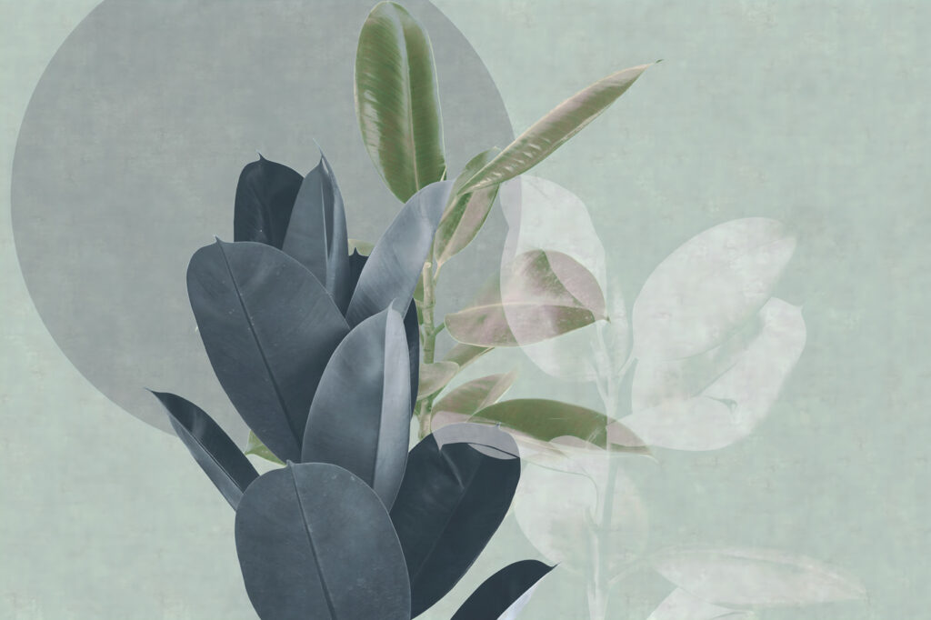 Elegant leaves on a pastel backdrop
