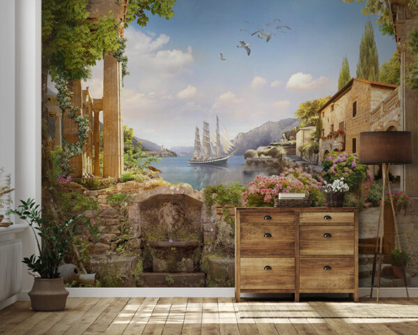 u67847pig41 600x480 - Кам'яна будівля з човном у воді - tegory