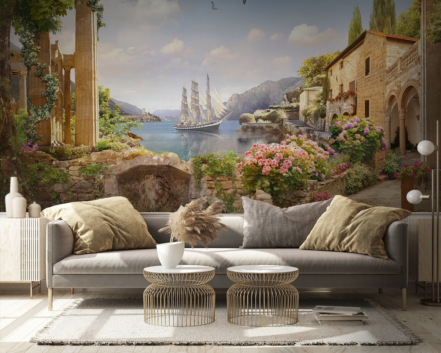 u67847pig9m - Кам'яна будівля з човном у воді - tegory