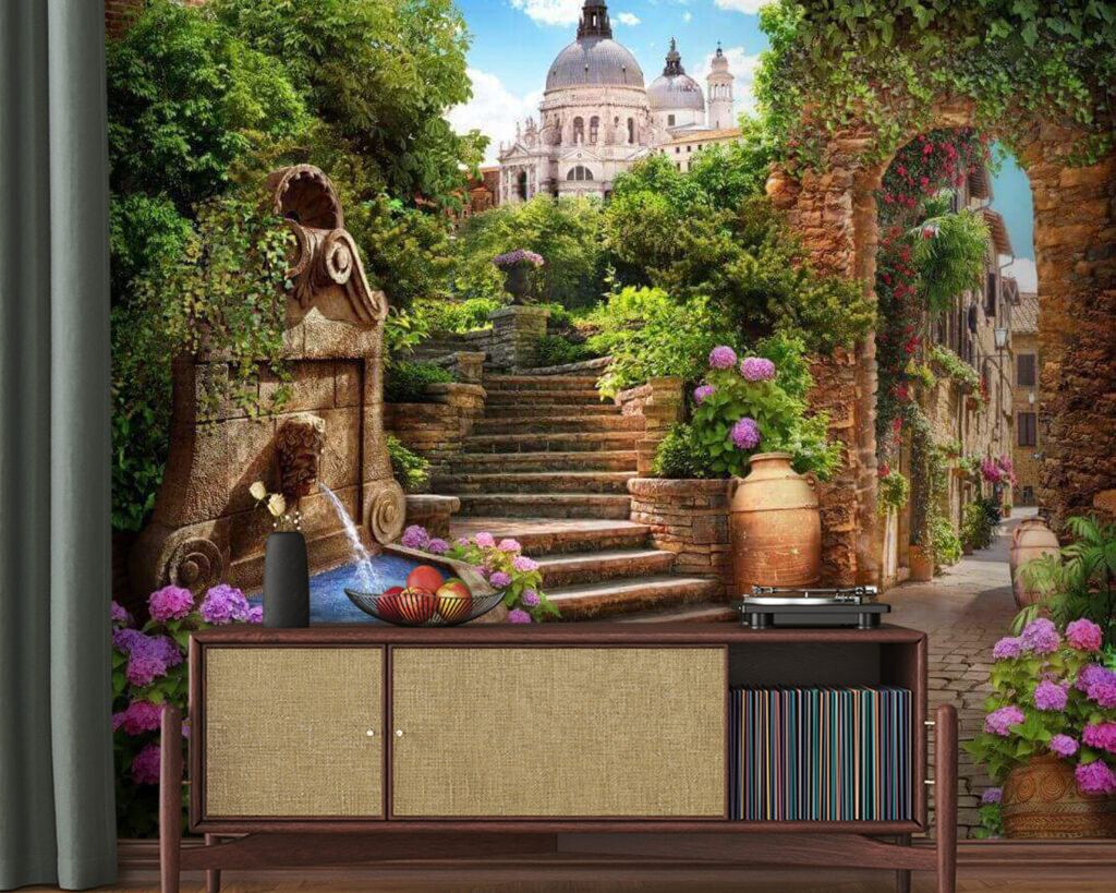 u67807pig20 1024x819 - Кам'яна доріжка з фонтаном, сходами та квітами - tegory