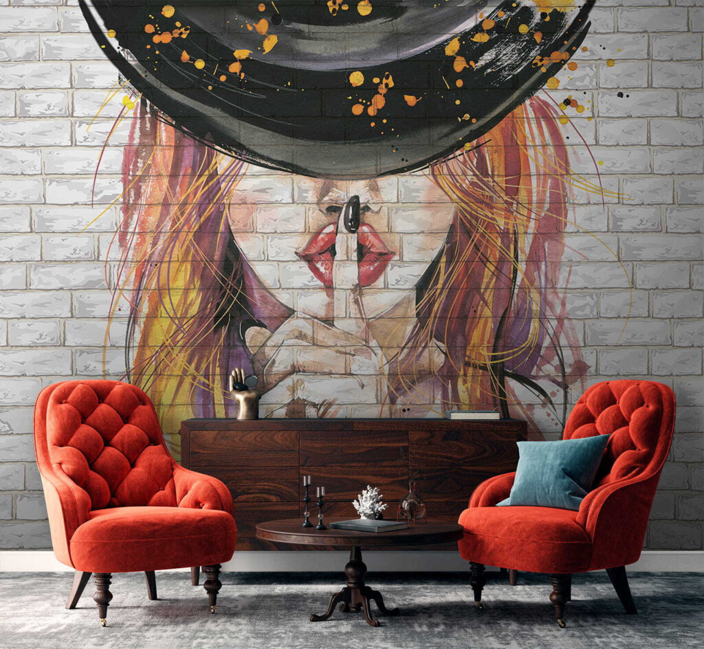 Painting of a woman with a hat Painting of a woman with a hat