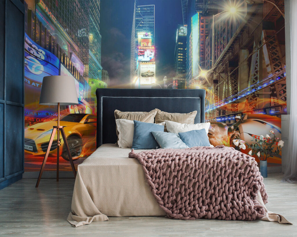 Car on fire in a city Car on fire in a city