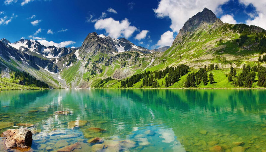 Фотошпалери Водойма з горами та деревами - Зображення 6