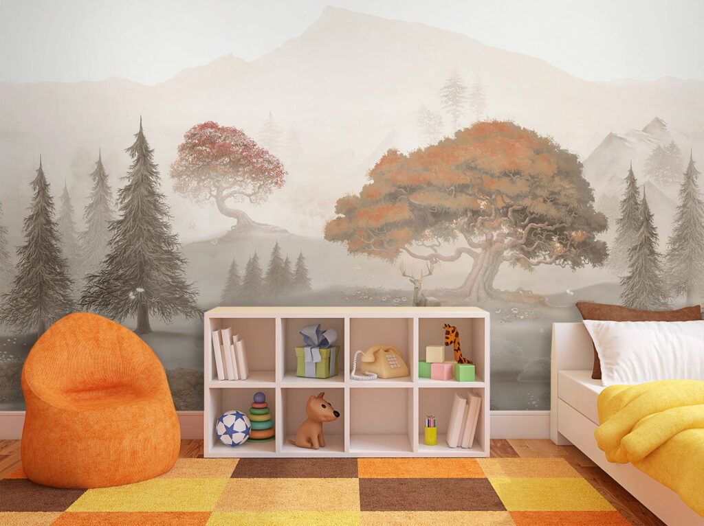 Картина лісу з деревами та горами u62117pir3 1024x766 - Картина лісу з деревами та горами - tegory