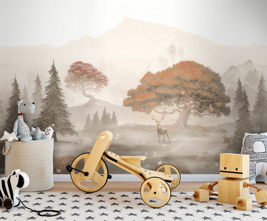 Картина лісу з деревами та горами u62117pir2 1024x847 - Картина лісу з деревами та горами - tegory