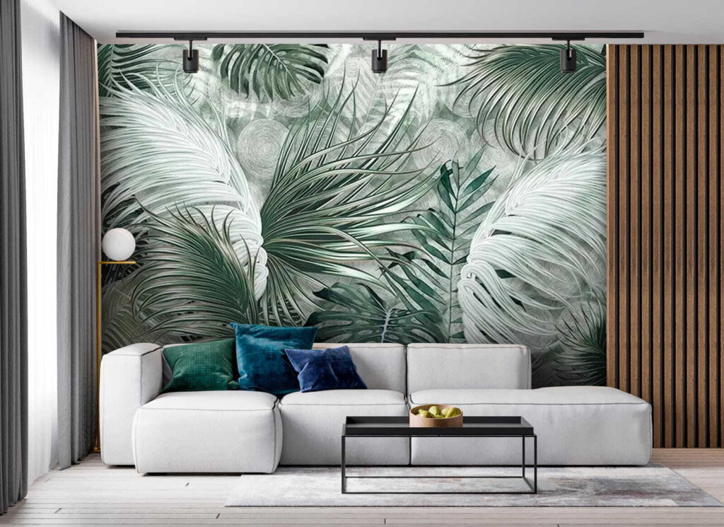 Group of leaves on a white surface Group of leaves on a white surface