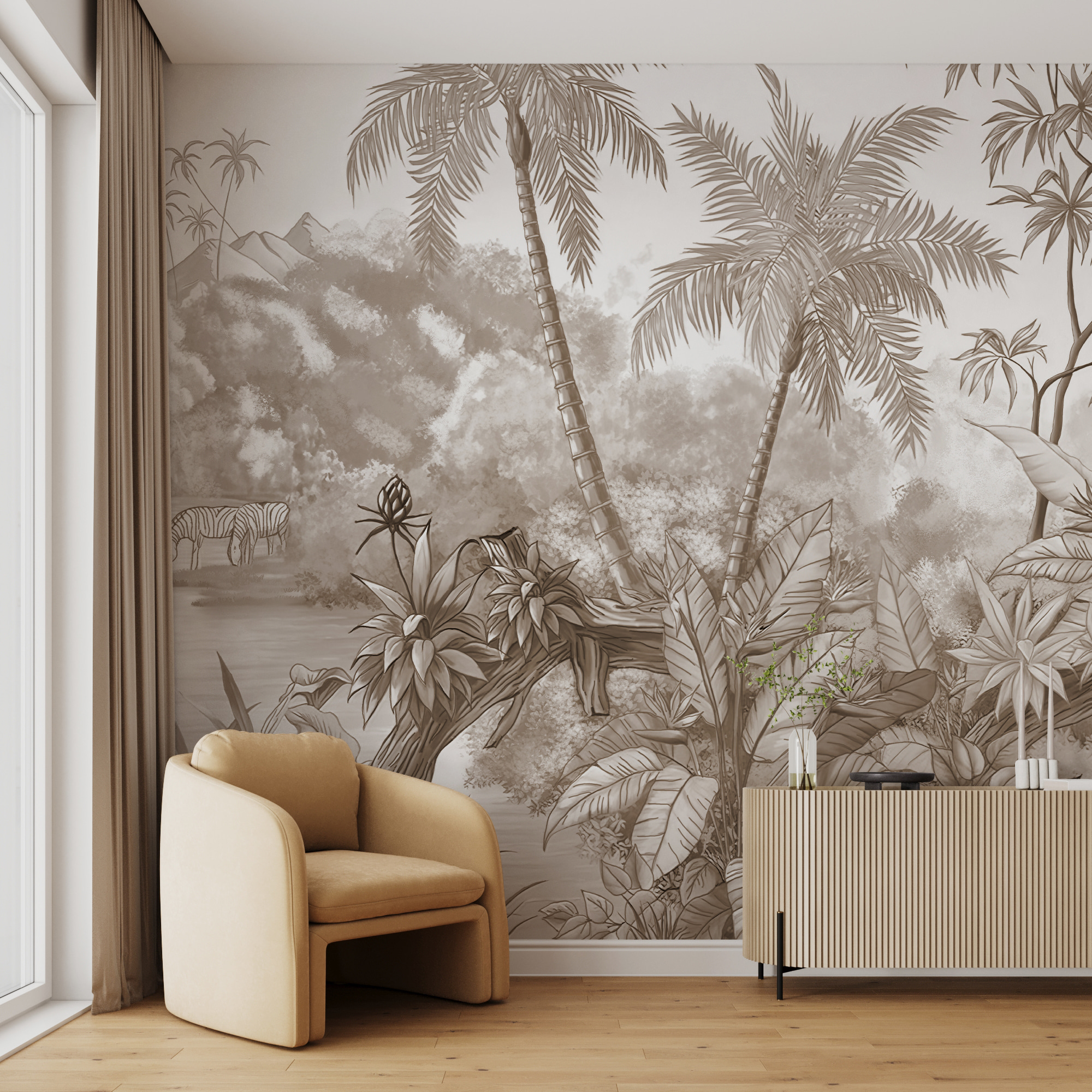 A drawing of a forest