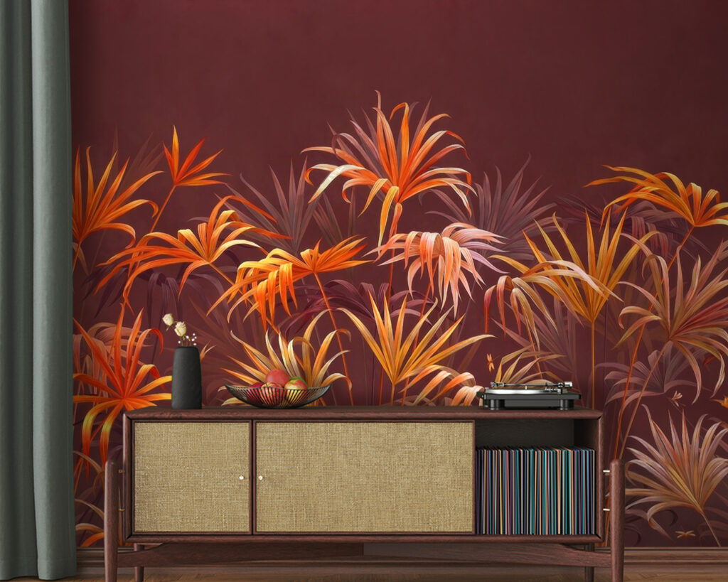 Vibrant foliage against a rich backdrop Vibrant foliage against a rich backdrop