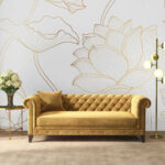 Фотошпалери Візерунок квітів на білому тлі