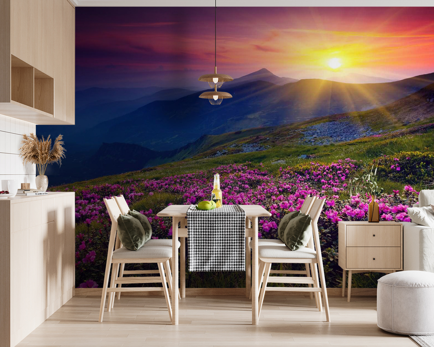 u57337pik119m - Поле квітів, за яким сідає сонце - tegory