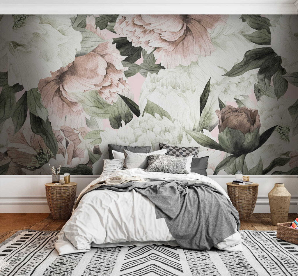 Delicate floral patterns in soft hues