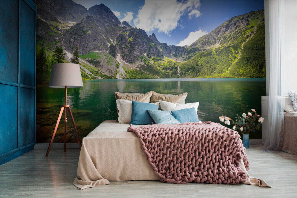 Lake surrounded by mountains