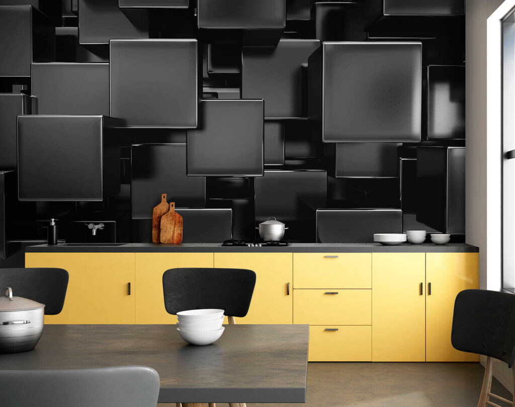 Group of black cubes