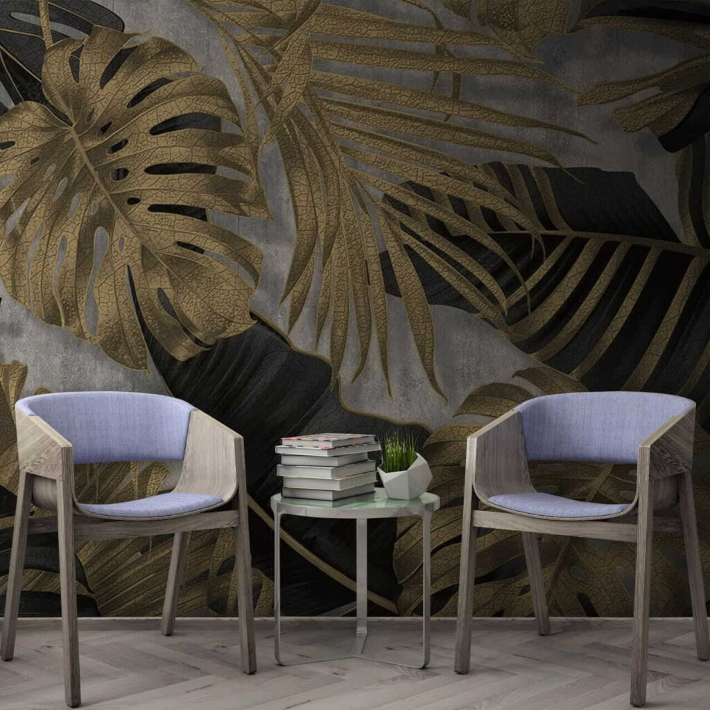 Елегантне тропічне листя на фактурному тлі u53280piw1 1024x1024 - Елегантне тропічне листя на фактурному тлі - tegory