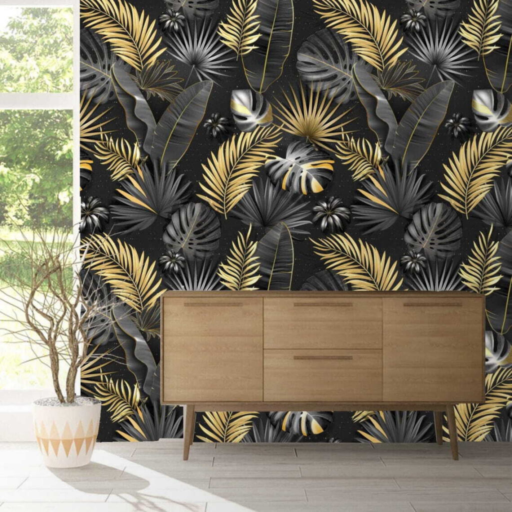 Elegant tropic leaves in monochrome Elegant tropic leaves in monochrome