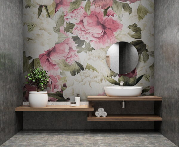 Wall murals Pattern of pink and white flowers u53064pit1m 600x495 - Wall murals Pattern of pink and white flowers - tegory