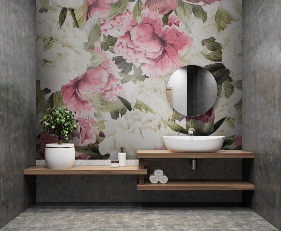 Wall murals Pattern of pink and white flowers u53064pit1m 900x742 - Wall murals Pattern of pink and white flowers - tegory