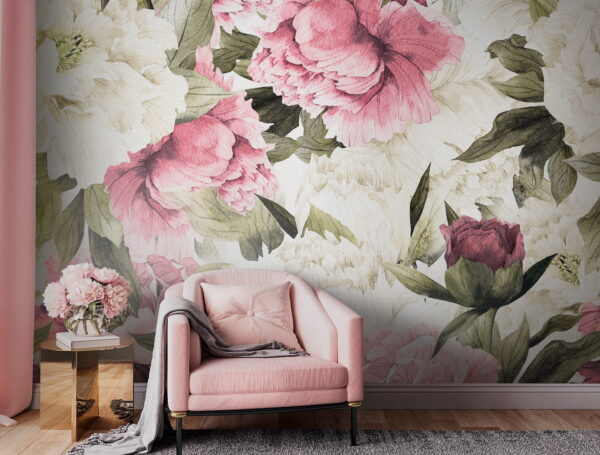 Wall murals Pattern of pink and white flowers u53064pig1 600x455 - Wall murals Pattern of pink and white flowers - tegory