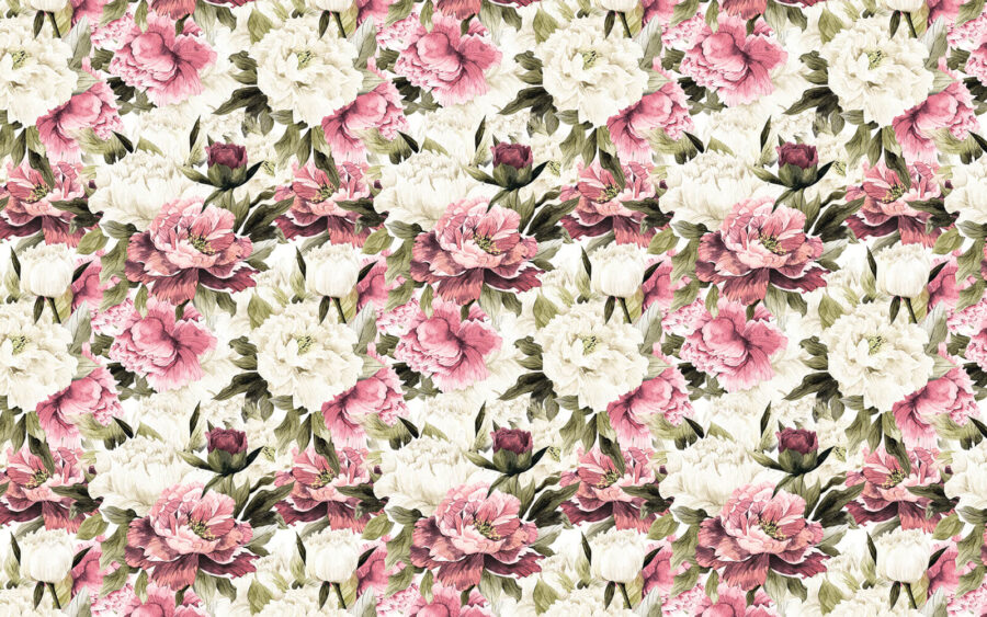 Wall murals Pattern of pink and white flowers u53064p 900x563 - Wall murals Pattern of pink and white flowers - tegory