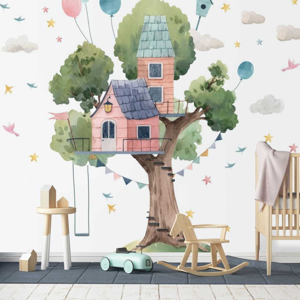 u51254pir2 1024x1024 - Акварельний малюнок будиночка на дереві - tegory