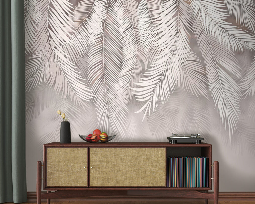 White feathered leaves