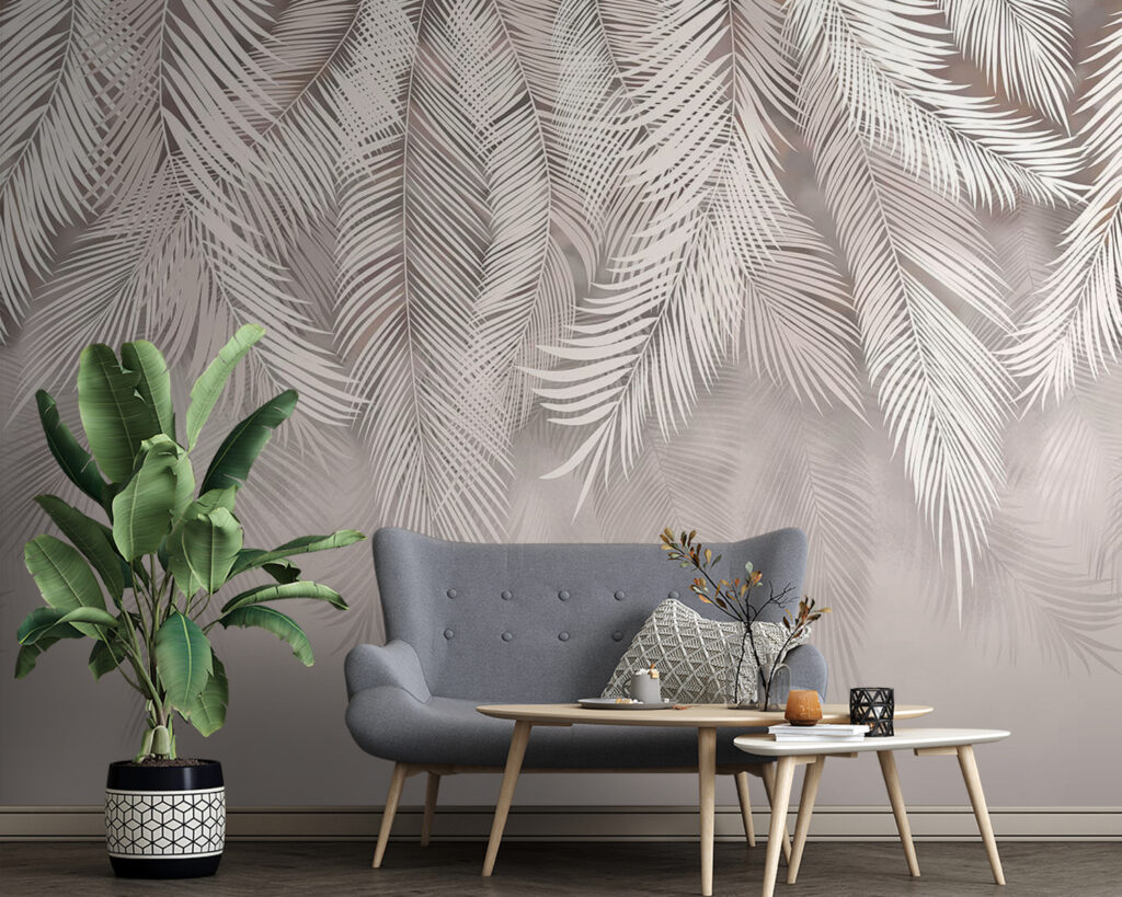 White feathered leaves