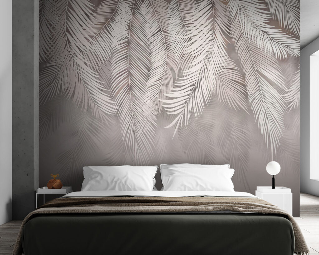 White feathered leaves
