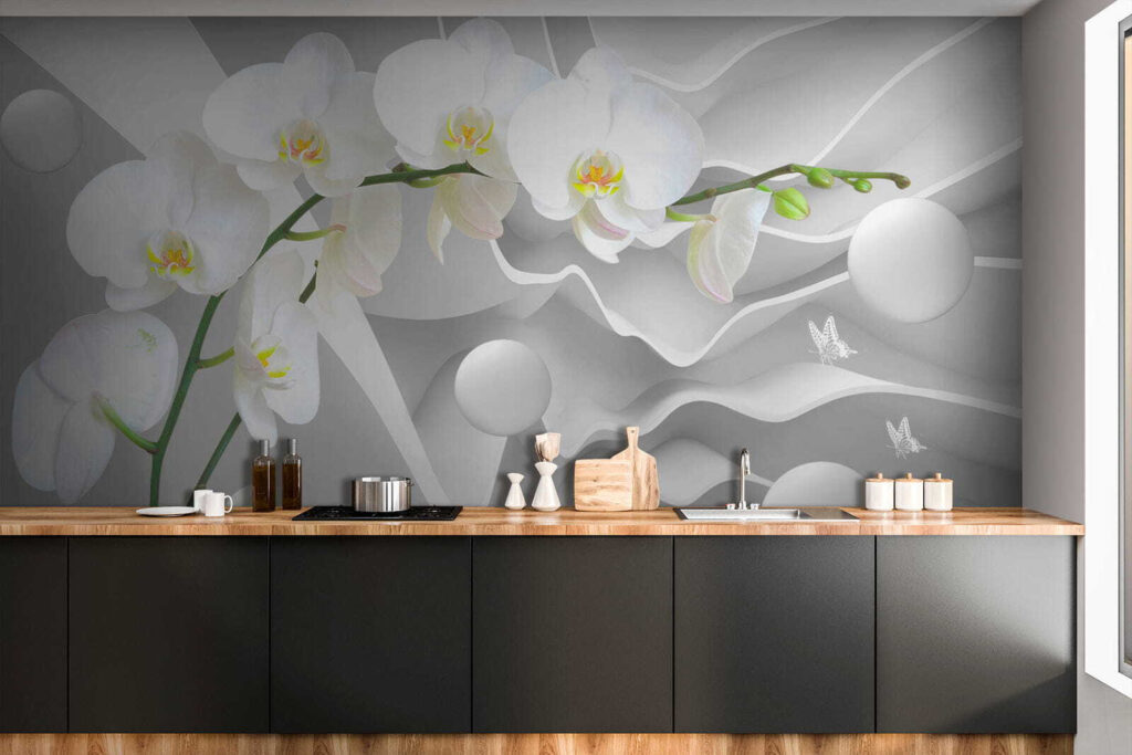 White orchids and white balls
