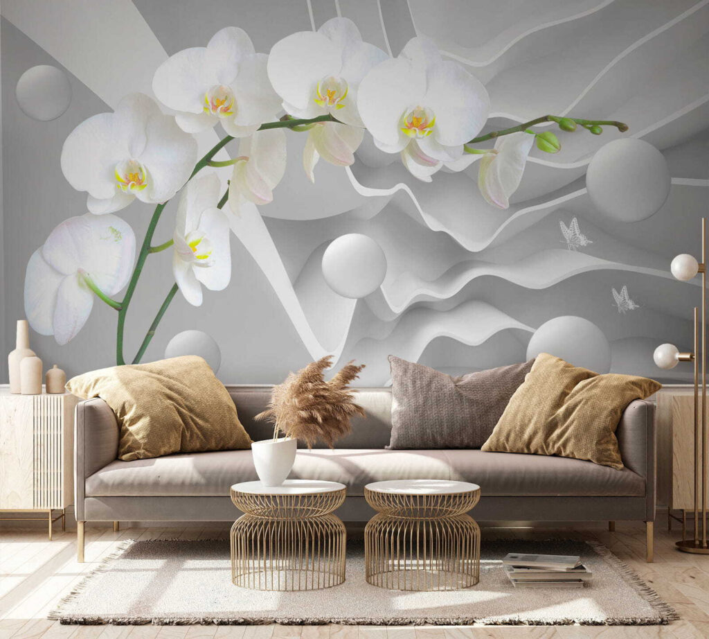 White orchids and white balls