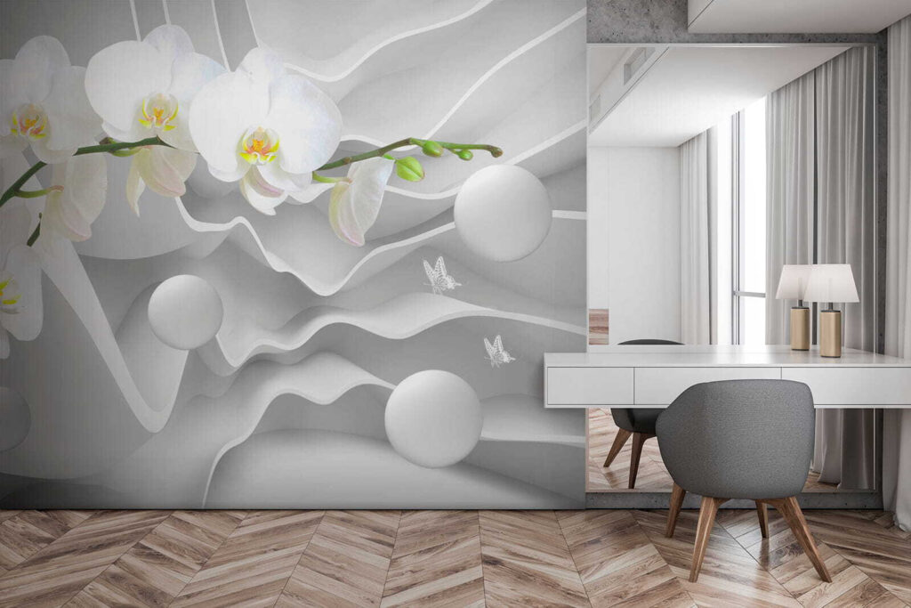 White orchids and white balls