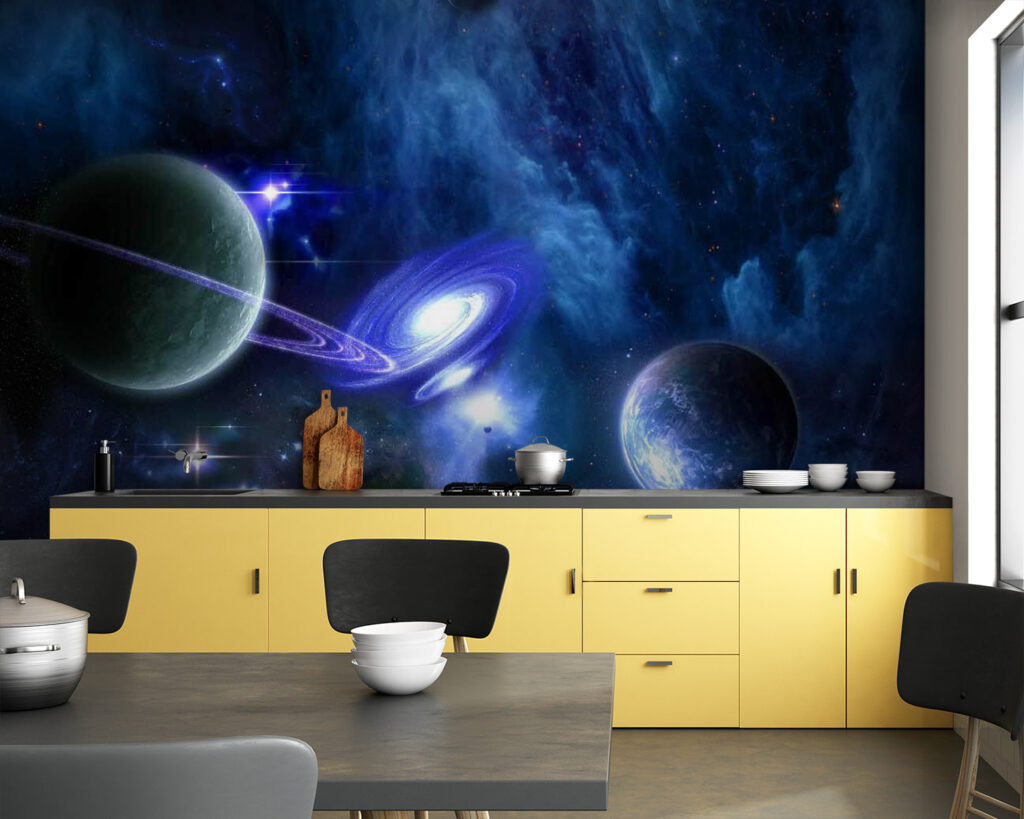 Planets in space with planets and stars Planets in space with planets and stars