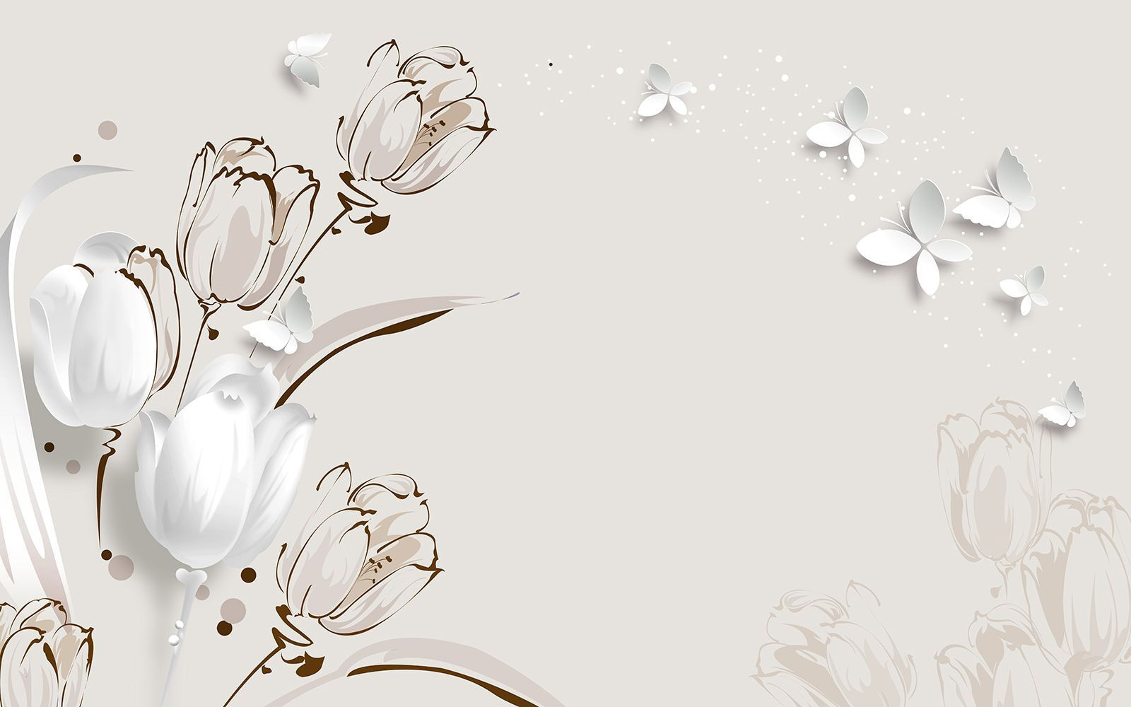 u42642p - Білі тюльпани та метелики - tegory