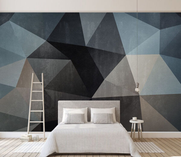 Wall murals Black and grey triangle pattern Wall murals Black and grey triangle pattern