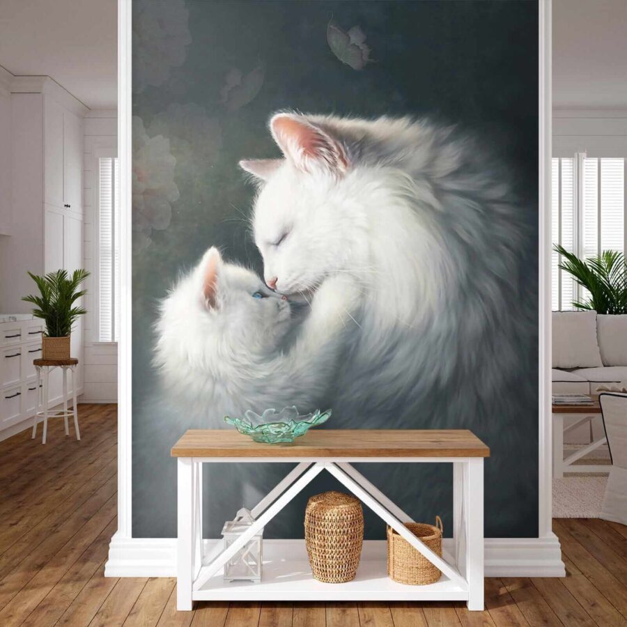 Поцілунки кота та кошеняти