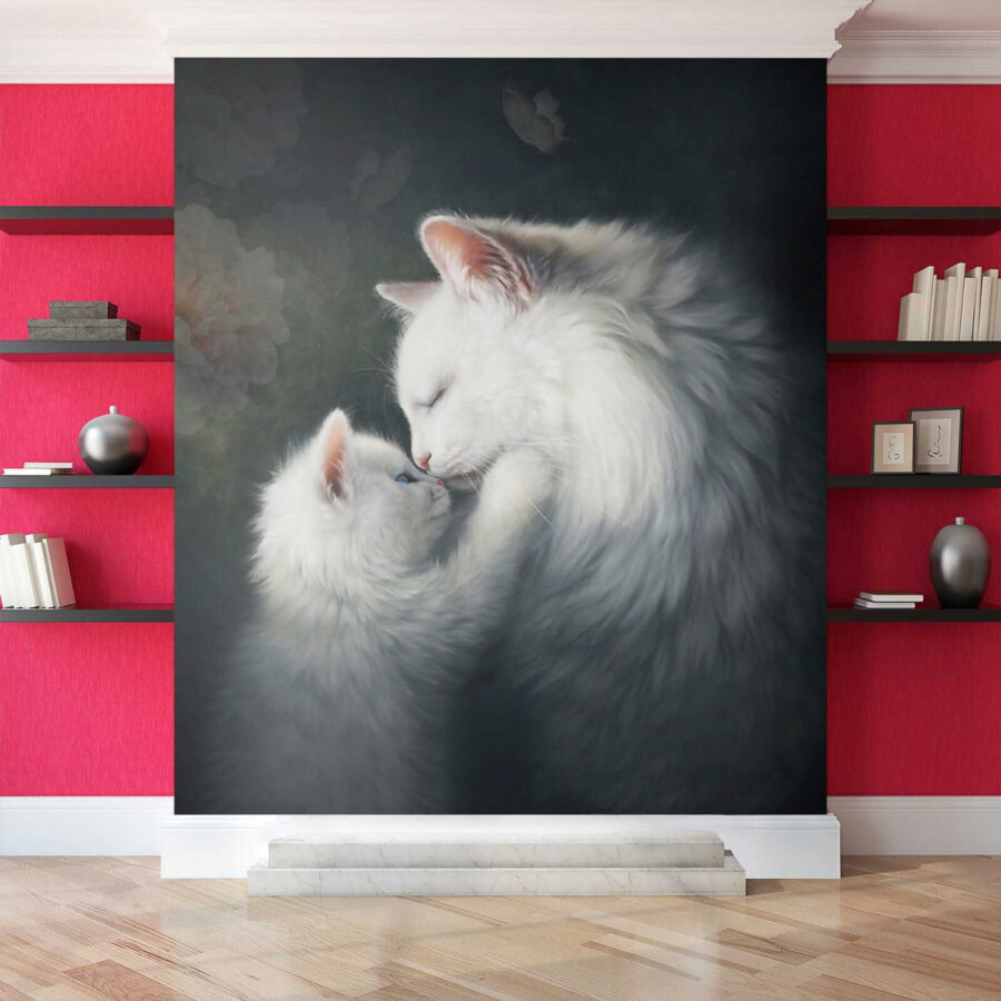 Поцілунки кота та кошеняти