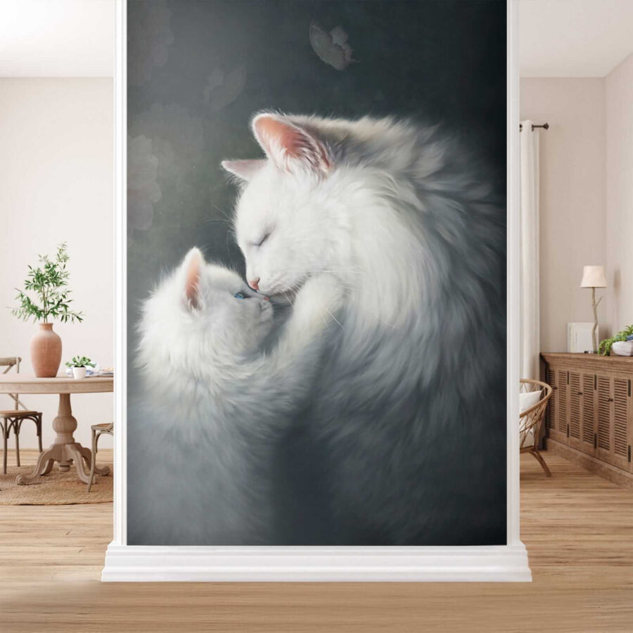 Поцілунки кота та кошеняти