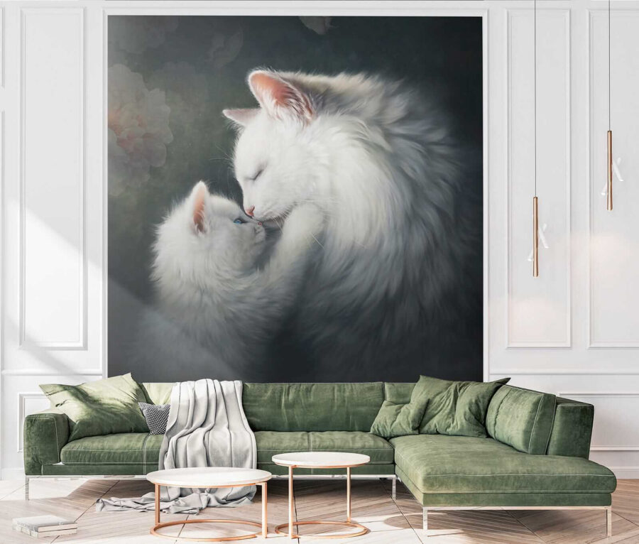 Поцілунки кота та кошеняти