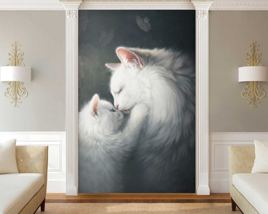 Поцілунки кота та кошеняти