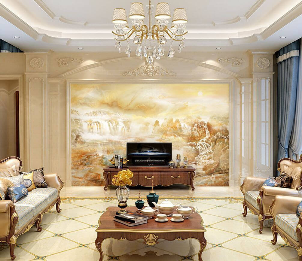 u38423pig1m - Малюнок водоспаду та гір - tegory