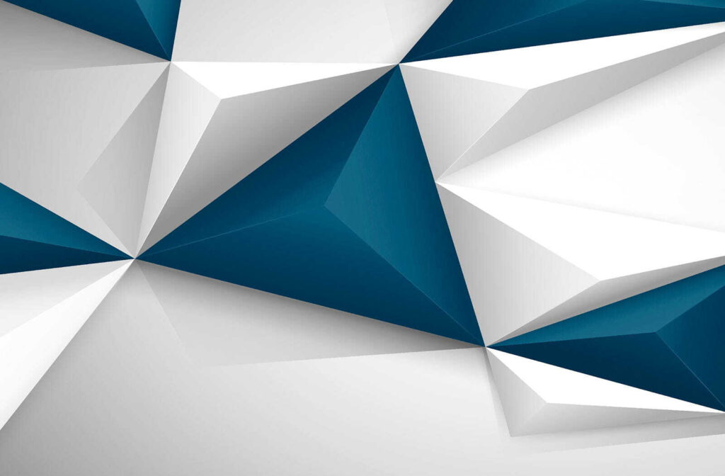 Blue and white triangle shapes