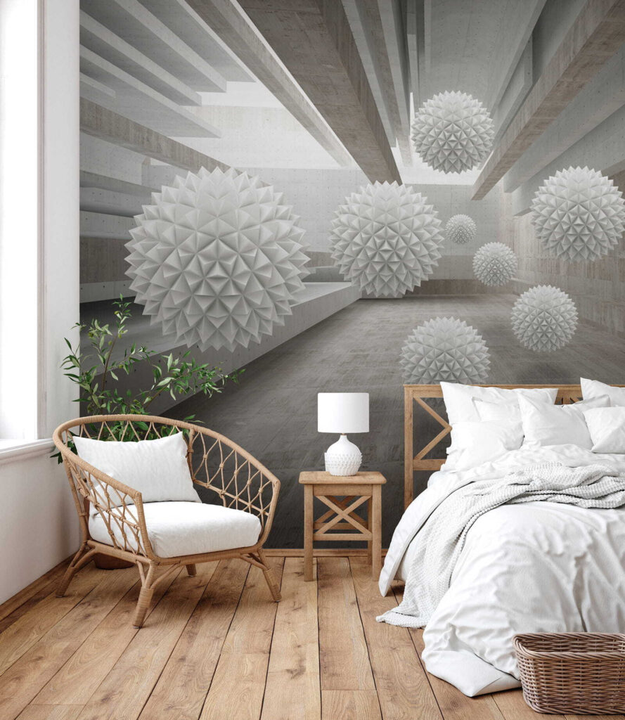 White balls in a room White balls in a room