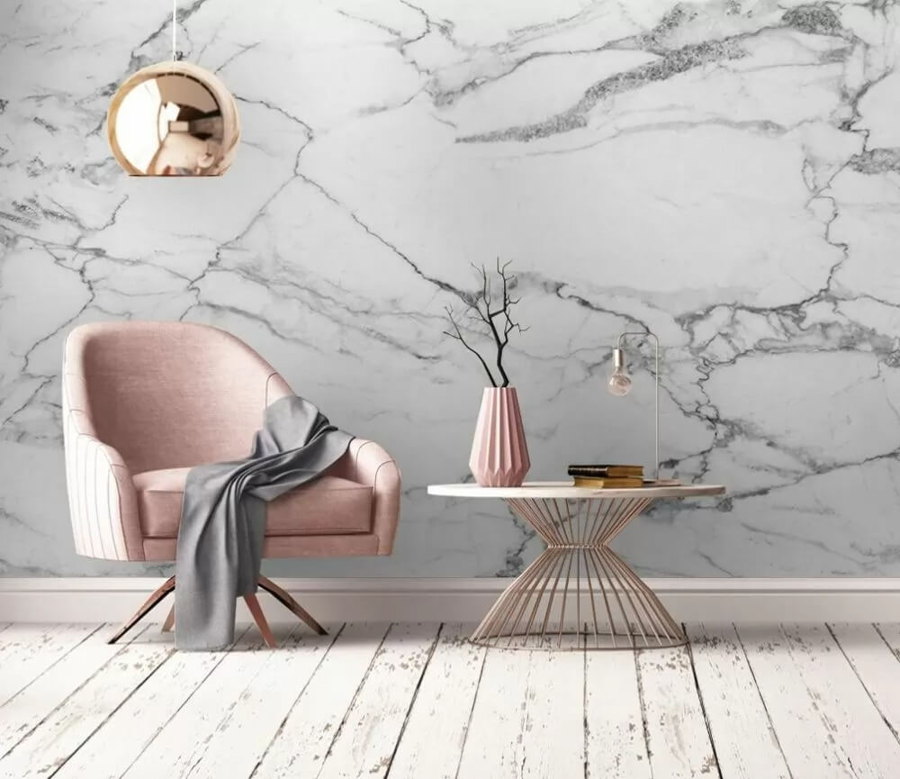 White and black marble