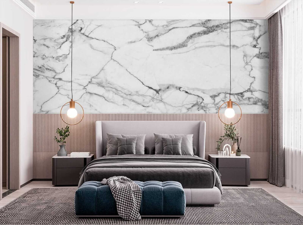 White and black marble