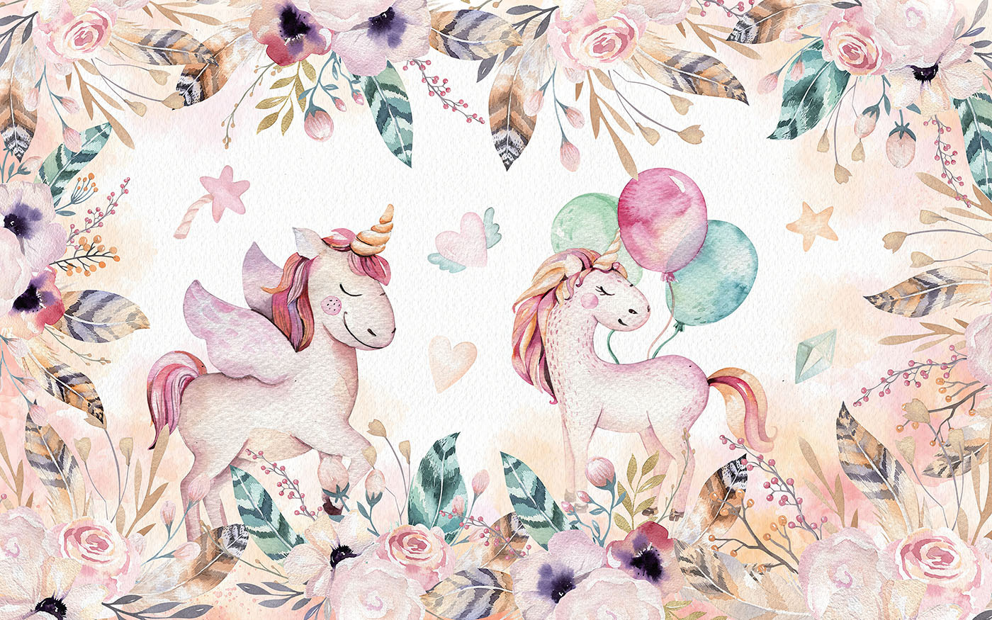 Unicorns and flowers Unicorns and flowers