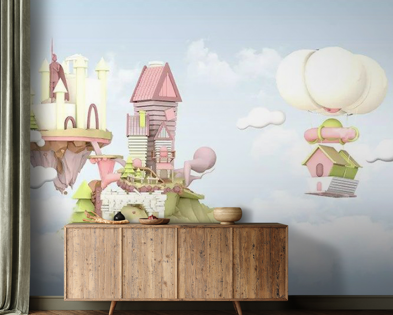 u30533pig21m - Мультяшні будиночки, що ширяють у небі - tegory