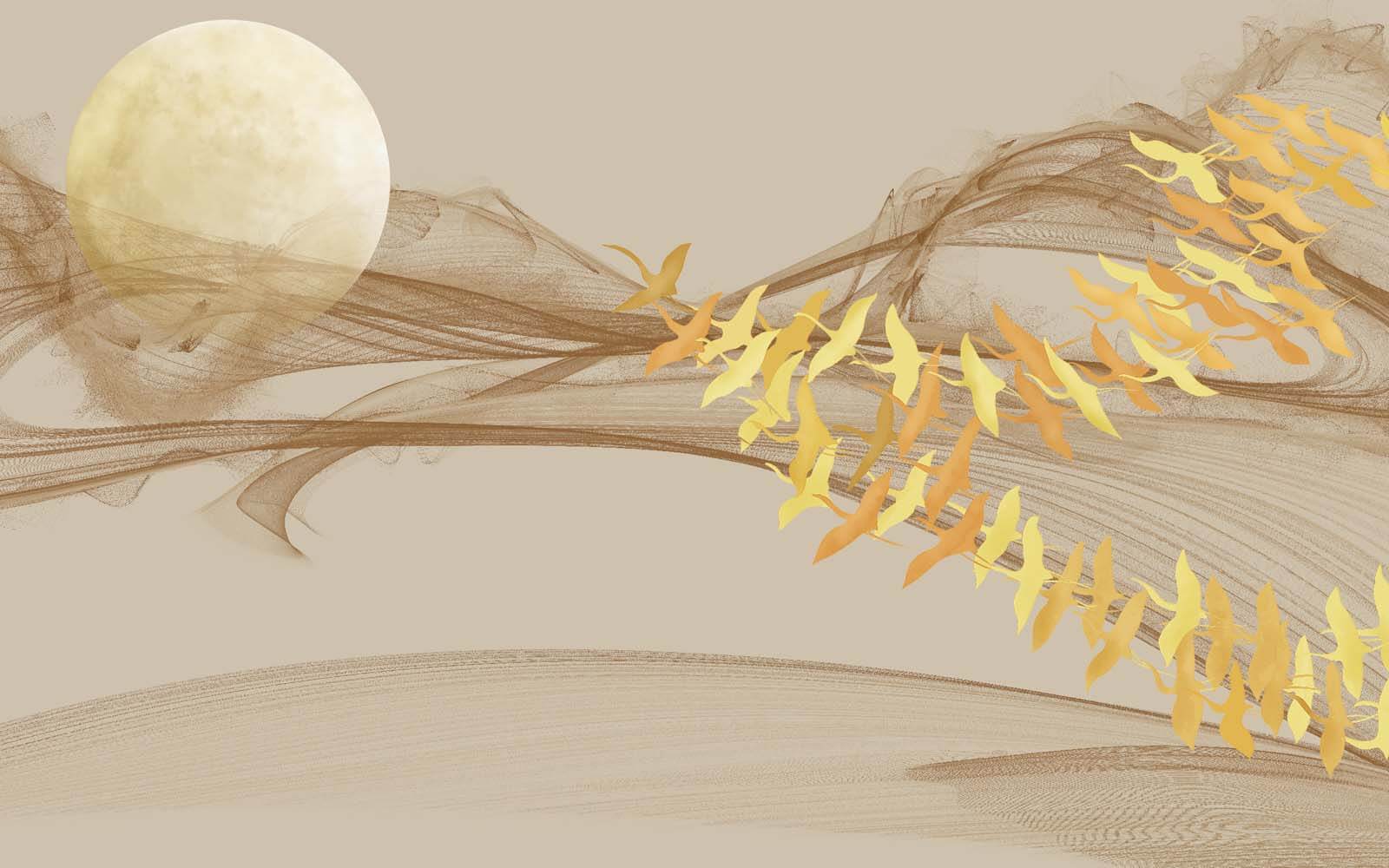 Місяць і птахи, що летять у небі u30357p - Місяць і птахи, що летять у небі - tegory