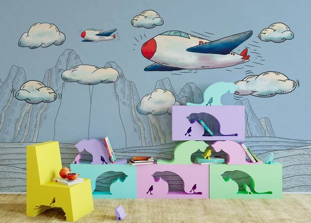 u28105pir2 - Карикатура на літаки, що летять над горами - tegory